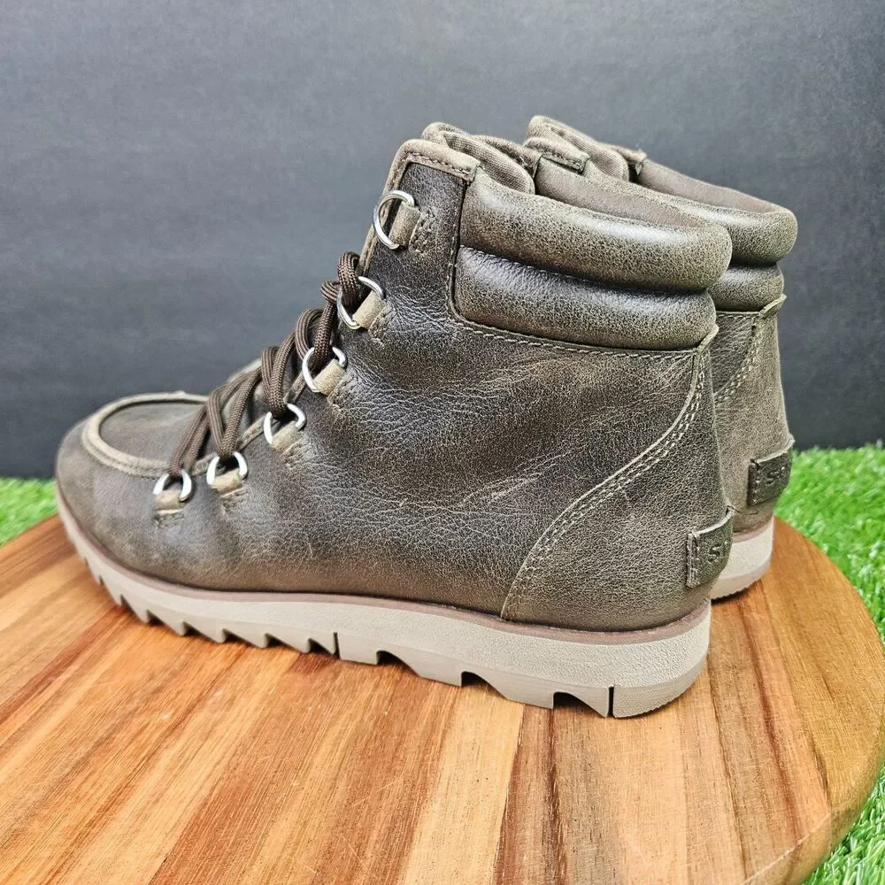Sorel Harlow NL3339-245 Brown Leather Ankle Hiking Boots Size Womens 8 Lace Up - Picture 4 of 13